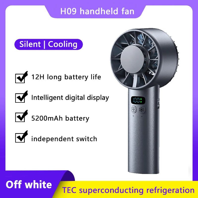 Outdoor Portable Mini Fan – Handheld USB Rechargeable Fan with LED Display