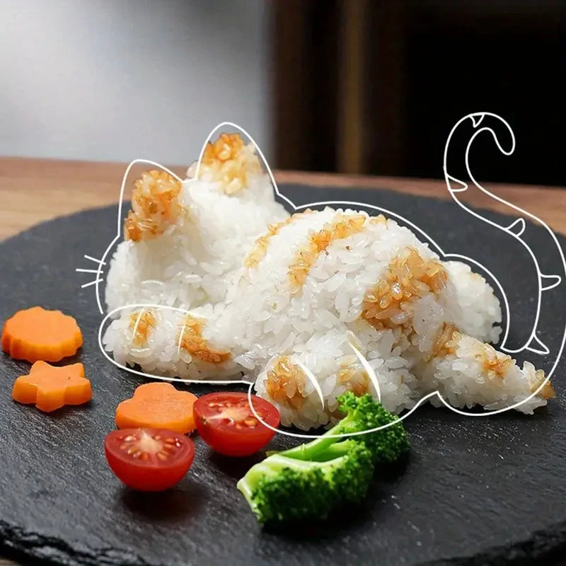 Cute Cat-Shaped Rice & Sushi Mold – DIY Kitchen Tool for Kids