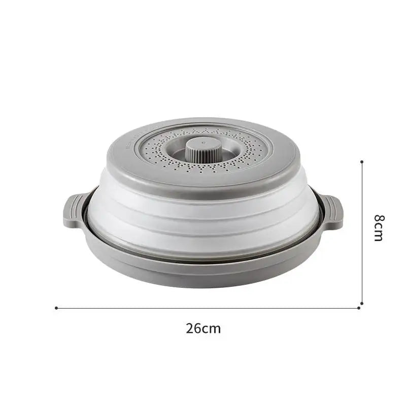 Microwave Food Splatter Cover – Foldable Multifunction Splash Guard & Colander