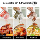 6/12/24pcs Glass Spice Jars Set with Bamboo or Metal Lids – Airtight Seasoning Containers