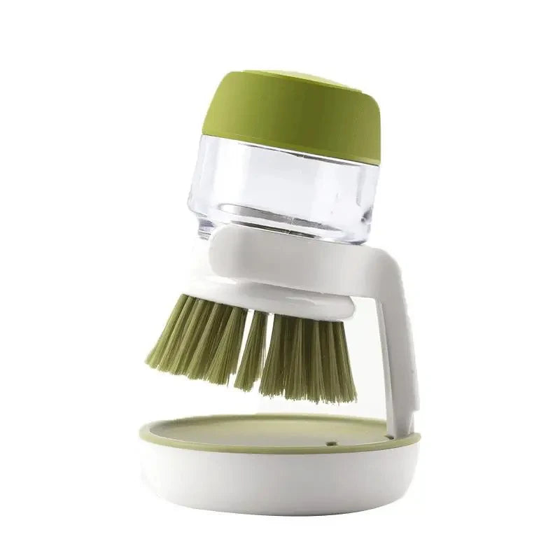 Dish Brush with Soap Dispenser – Multi-Use Palm Scrub Brush with Tray