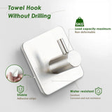 Self-Adhesive Heavy-Duty Towel Rack – 304 Stainless Steel No-Drill Waterproof Hook