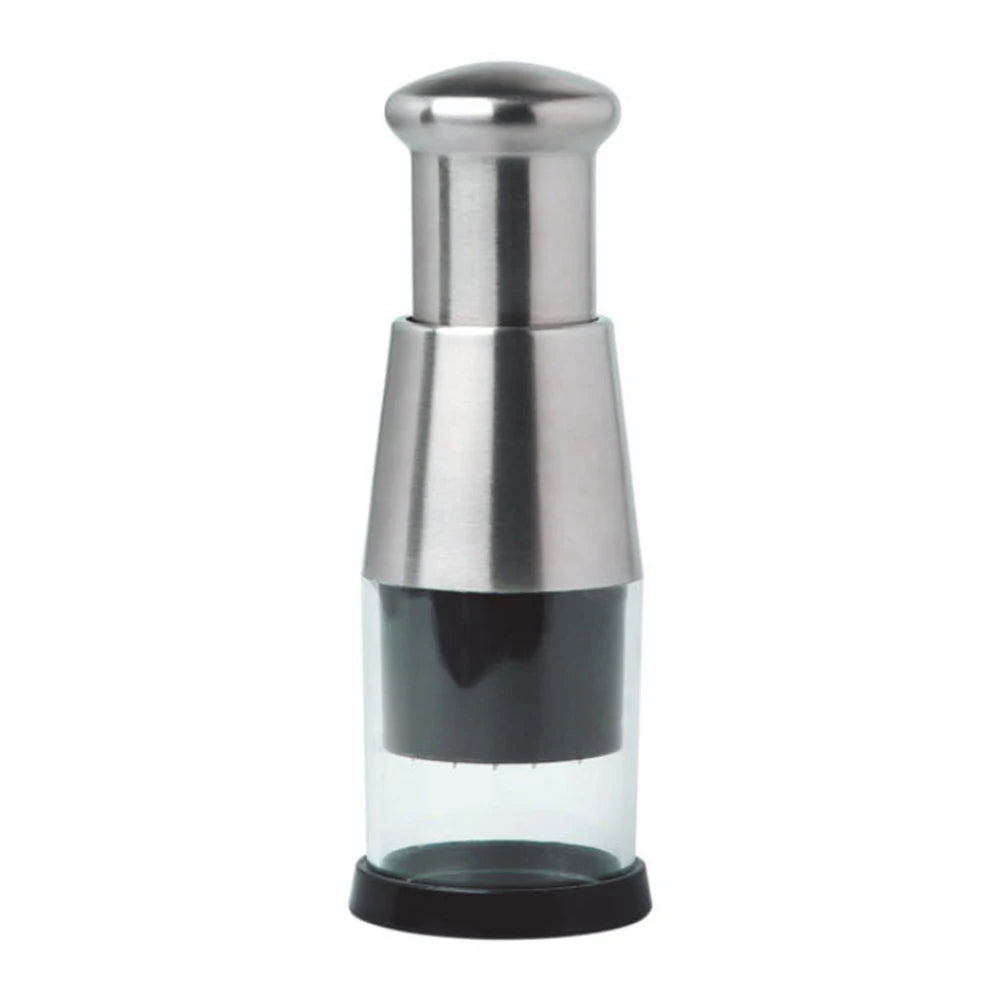 Stainless Steel Garlic Chopper – Manual Press Garlic Crusher & Vegetable Slicer