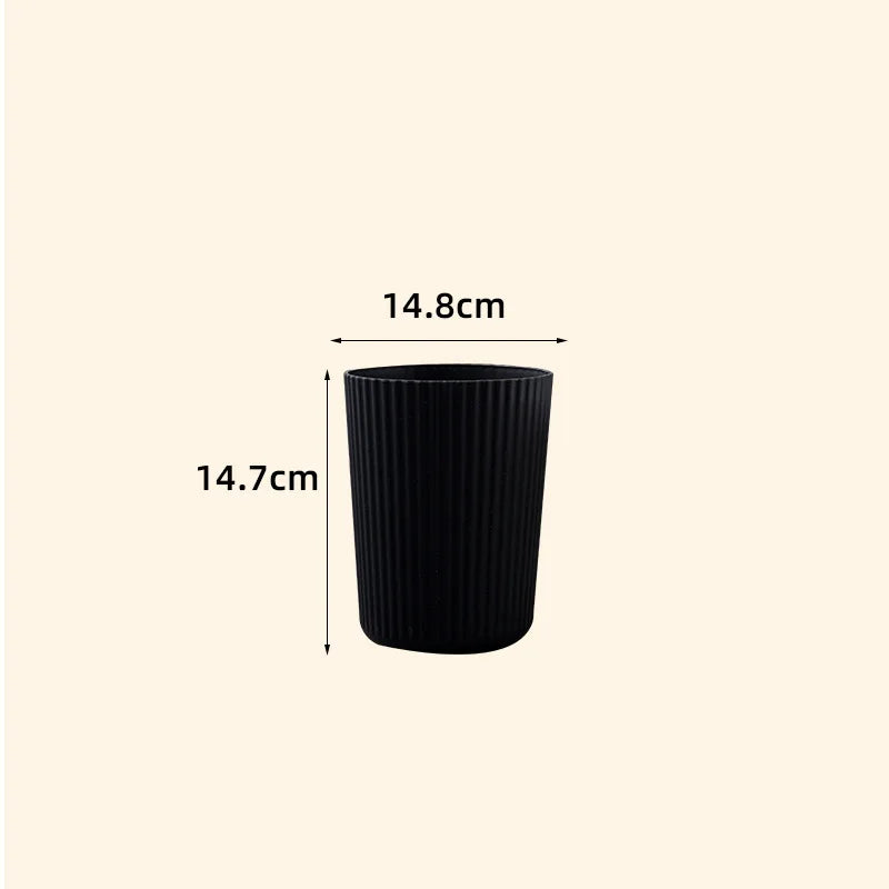 Plastic Round Trash Can – Simple Wastebasket for Bathroom, Kitchen, Bedroom & Office