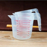 3pcs Plastic Measuring Cups Set – 250ml, 500ml & 1000ml Graduated Baking Beakers