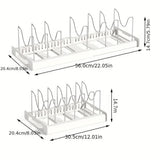 Foldable Kitchen Pot & Lid Storage Rack – Multi-Purpose Utensil Organizer