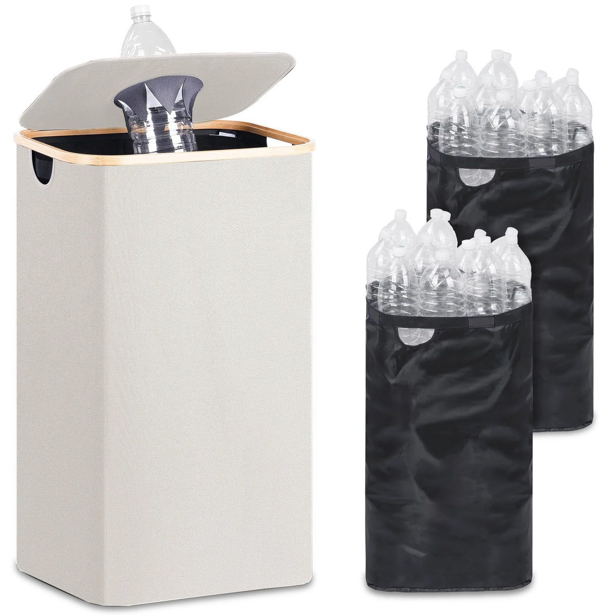 Empty Bottle Storage Basket – Foldable Recyclable Bottle Collection Tote Bag