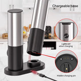 Electric Salt & Pepper Grinder Set with LED Light – USB Rechargeable Automatic Spice Mill
