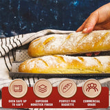 Nonstick Perforated French Bread Baking Pan – 4-Wave Baguette Loaf Mold