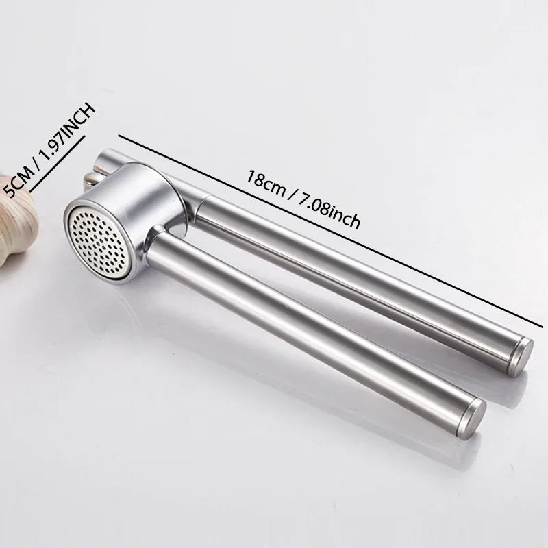 Stainless Steel Garlic Press – Detachable, Rust-Proof Large Garlic Crusher
