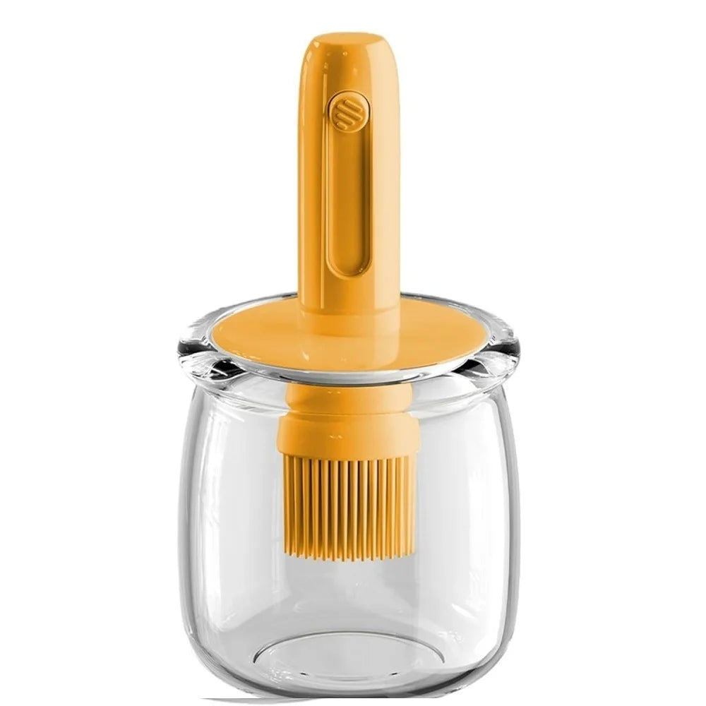 Cooking Oil Dispenser with Detachable Brush – Lightweight Glass Vinegar & Sauce Bottle