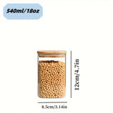2/4pcs Glass Food Storage Jars with Bamboo Lids – Airtight Stackable Kitchen Containers