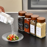 Kitchen Glass Spice Bottle Set – Mini Salt & Pepper Seasoning Jars with Lid