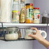 Multi-Functional Hanging Storage Basket – Perforated Iron Kitchen & Bathroom Organizer