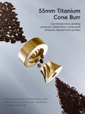 STARSEEKER E55Pro Electric Coffee Grinder – 55MM Titanium Cone Burr with Stepless Adjustment