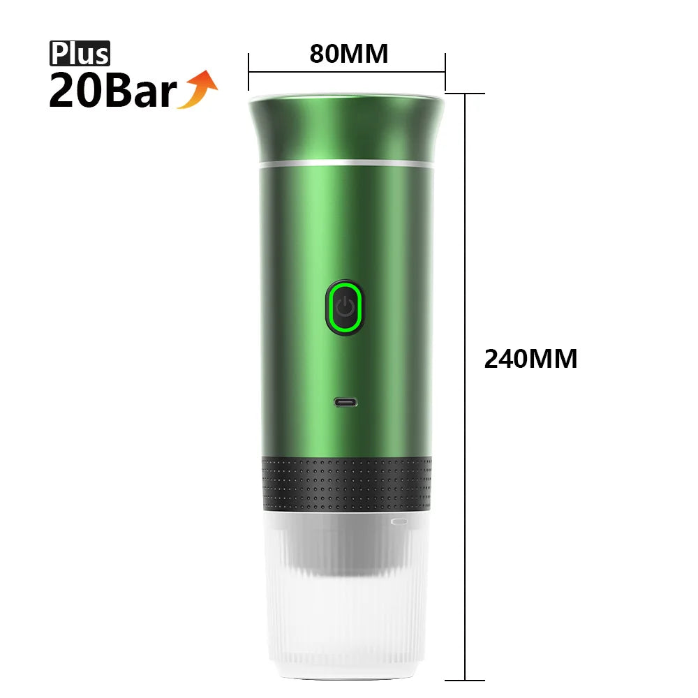 Wireless Portable Espresso Coffee Machine – 3-in-1 Capsule & Powder Coffee Maker for Travel, Car & Home