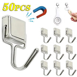 50PCS Strong Magnetic Hooks – Multi-Purpose Storage Hooks for Home, Kitchen & Bathroom