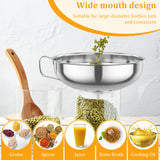 3-Piece Stainless Steel Canning Funnel Set – Wide Mouth Kitchen Funnels with Strainer