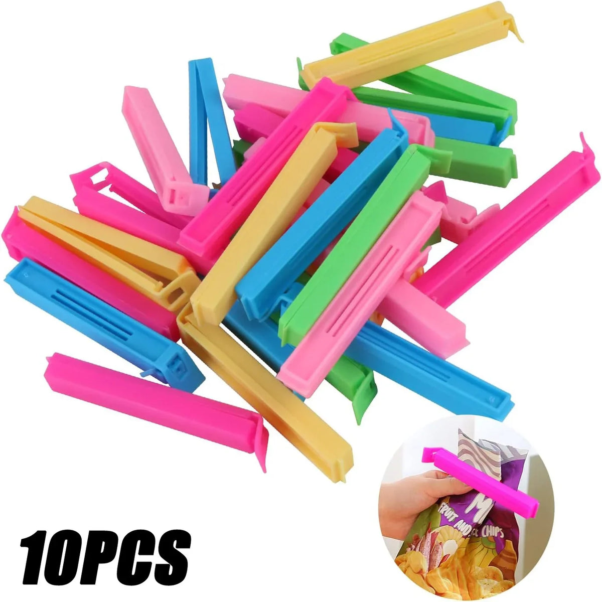 10/5PCS Portable Kitchen Storage Food Snack Seal Bag Clips – Plastic Sealer Clamp
