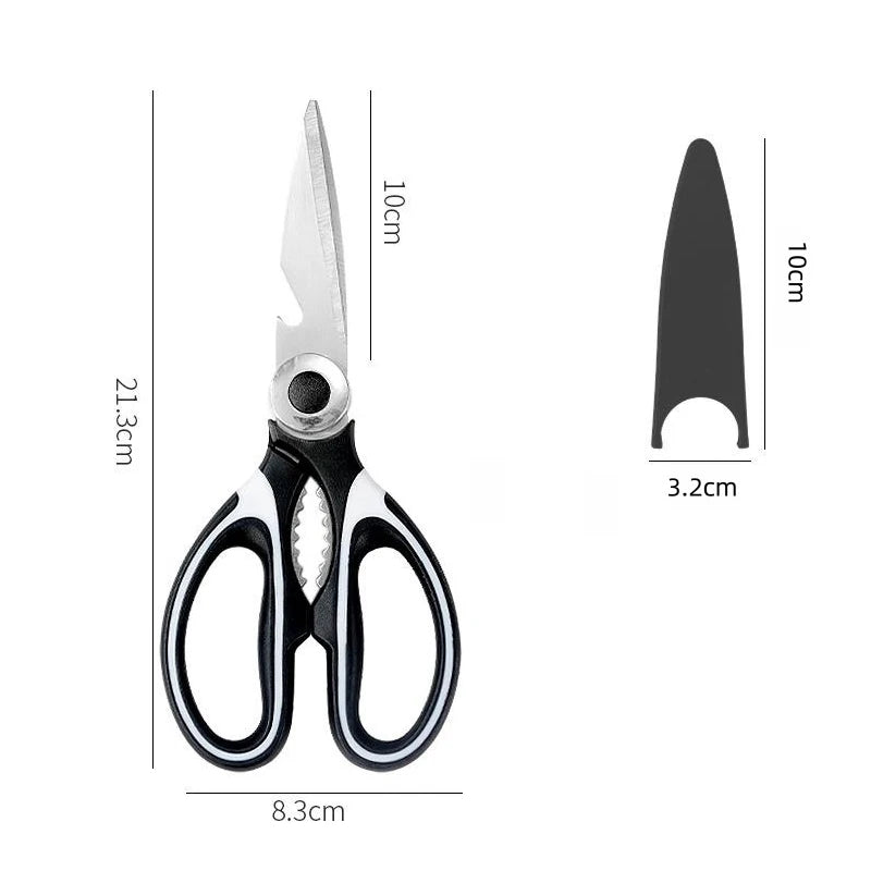 Premium Stainless Steel Kitchen Scissors, Heavy-Duty Blade for Meat, Fish & Bones