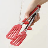 9-Inch Silicone Food Tongs – Stainless Steel Non-Stick Kitchen & BBQ Clips