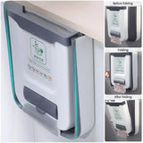 Kitchen Folding Trash Can Wall Mounted – Collapsible Cabinet Door Trash Bin for Home & Car