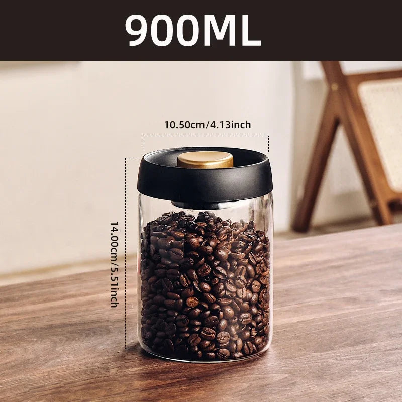 Vacuum Sealed Glass Jar – Airtight Coffee, Tea & Food Storage