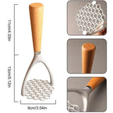 Aluminum Manual Potato Masher – Wood Handle Multi-Purpose Food Crusher