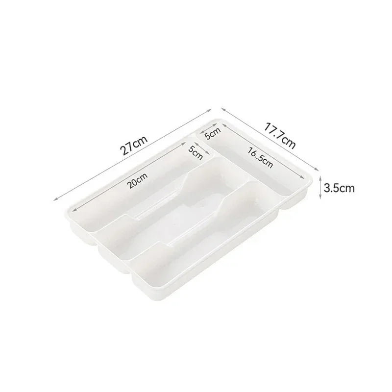 4/5 Compartment Cutlery Organizer – Kitchen Drawer Divider Tray for Spoon & Fork