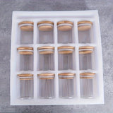 12PCS Glass Spice Jars with Bamboo Lid – 8oz Airtight Seasoning Containers with Labels