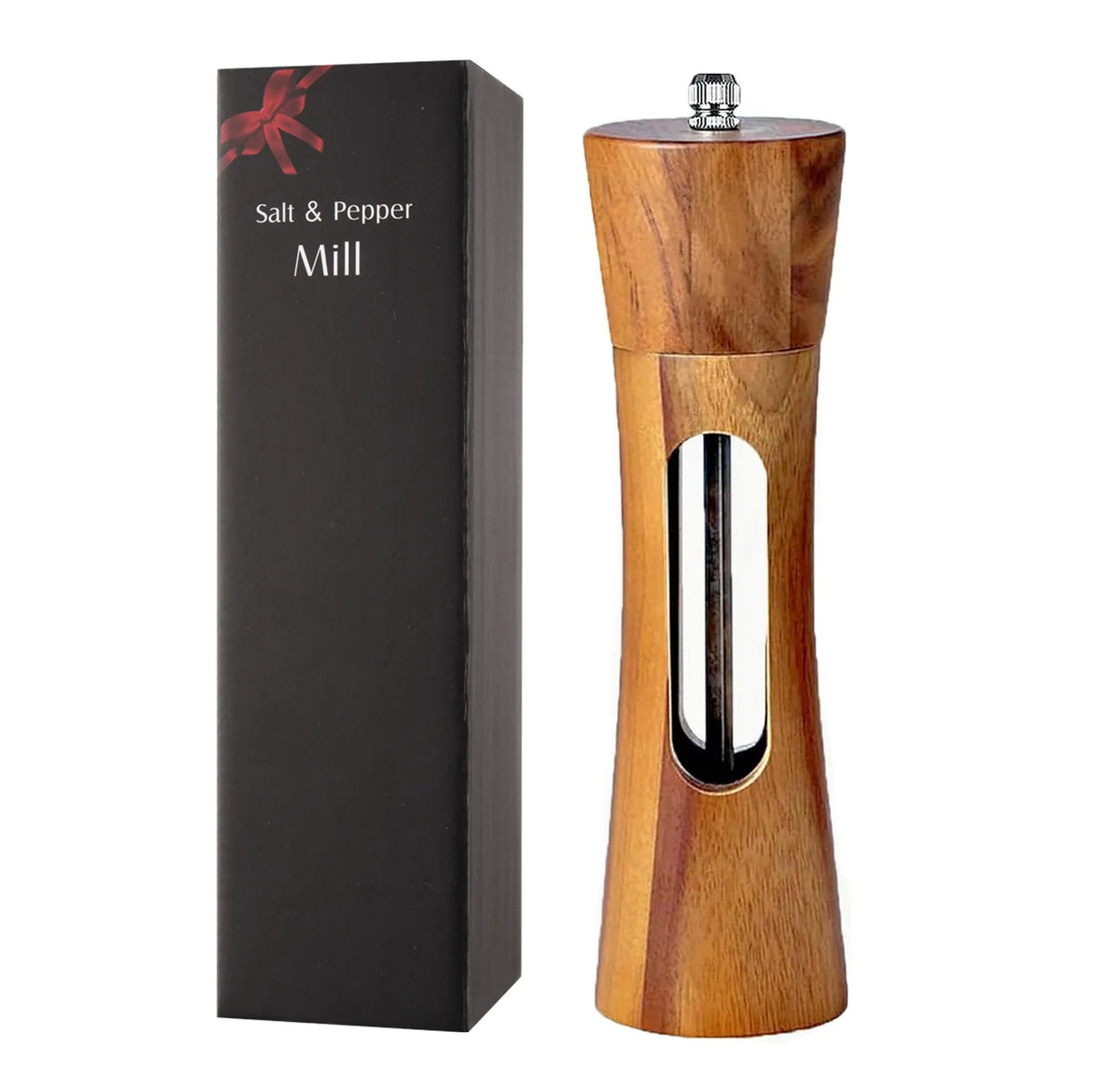 Manual Salt & Pepper Grinder – Solid Wood Adjustable Coarseness Large Capacity Spice Mill