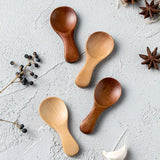 4Pcs Mini Wooden Spoon Set – Small Spice, Sugar & Coffee Scoops for Kitchen