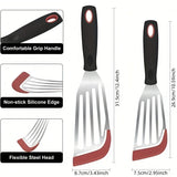Stainless Steel & Silicone Cooking Spatula – Heat-Resistant Frying & Steak Flipper