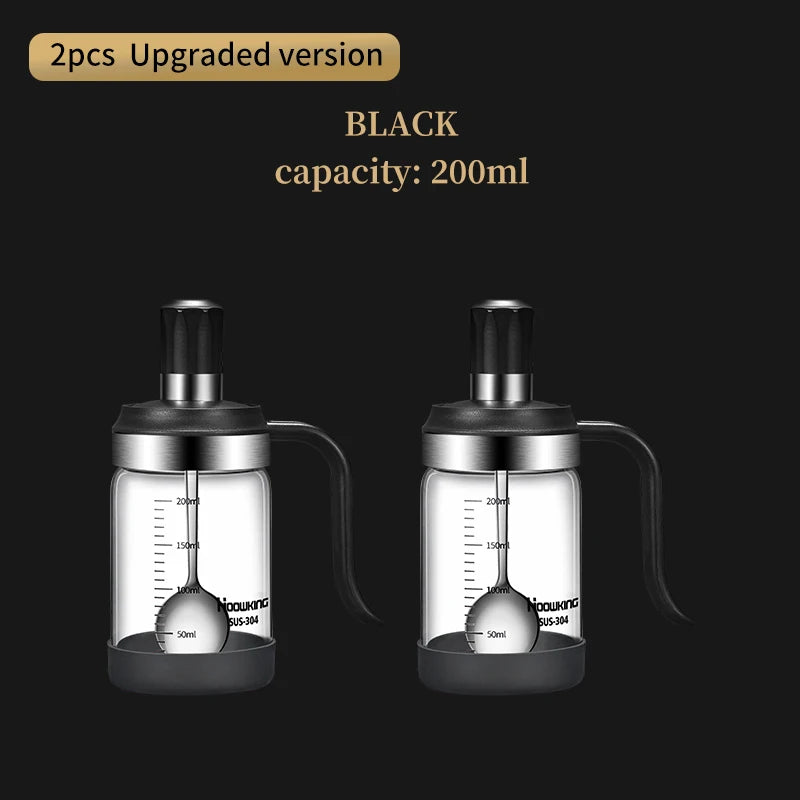 Glass Spice Jar Organizer – Sugar Bowl & Salt Shaker with Spoon