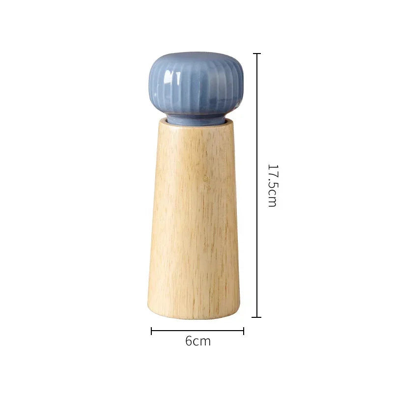 Spice Mill Salt and Pepper Grinder – Manual Refillable Herbs Grinder with Adjustable Ceramic Core