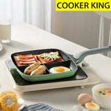 COOKER KING Nonstick Divided Grill Pan – Induction Compatible Breakfast Skillet