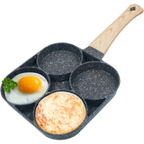 LMETJMA 4-Cup Egg Frying Pan Non-Stick – Pancake & Omelet Pan for Gas & Induction (JT87)