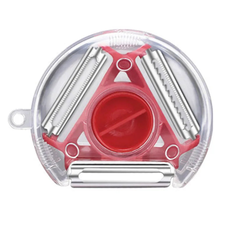 3-in-1 Magic Trio Peeler Set – Multi-Function Fruit & Vegetable Slicer, Shredder & Julienne Cutter